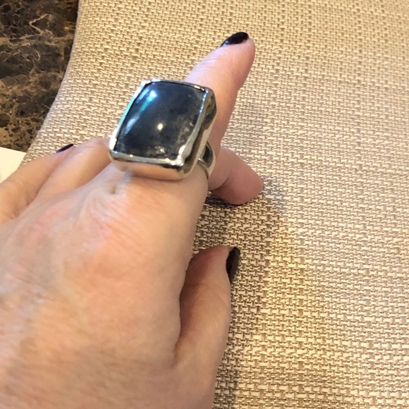 Jewelry - Vintage Large kc Handmade Blue Stone Sterling Ring